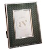 Green Leather & Metal Weave Wall And Tabletop Photo Frame 5X7Inches