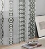 Green Linen Geometric 4ft Sheer Eyelet (1Pc) Window Curtain