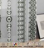 Green Linen Geometric 4ft Sheer Eyelet (1Pc) Window Curtain