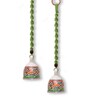 Green Macrame Ceramic Handmade bell for Wall hanging