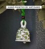 Green Macrame Ceramic Handmade bell for Wall hanging