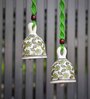 Green Macrame Ceramic Handmade bell for Wall hanging
