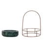 Green Marble with Copper Antique Metal Trellis Planter