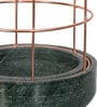 Green Marble With Copper Metal Desk Pot