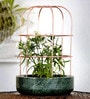 Green Marble With Copper Metal Desk Pot