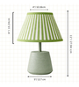 Green Matte Finish Table Lamp with Linear Stripe Shade