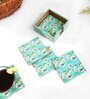 Green Mdf Bird Mdf Wood Square (Set of 6) Coasters