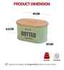 Green Metal Butter Box With Wooden Lid