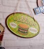 Green Metal Fresh & Delicious Hamburger Wall Hanging