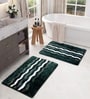 Green Microfiber 15x32 Inches Super Soft Bath Mat Set Of 2