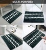 Green Microfiber 15x32 Inches Super Soft Bath Mat Set Of 2