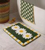 Green Microfiber 23X15 Inches Anti-Skid Bath Mat