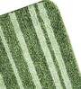 Green Microfibre 39 x 20 Inches Machine Made Floor Runner