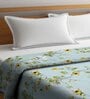 Green Microfiber Floral 250 GSM Double Blanket