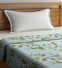 Green Microfiber Floral 250 GSM Single Blanket