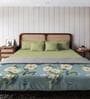 Green Microfiber Floral 80 GSM Double Bed Dohar