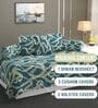 Green Microfibre 240 TC 6 Pcs Diwan Set