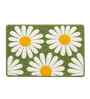 Green Floral Microfibre 24X16 Inches Anti-Skid Bath Mat