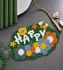 Green Happy Microfibre 24X16 Inches Anti-Skid Bath Mat