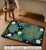 Green Floral Microfibre 24X16 Inches Anti-Skid Bath Mat
