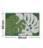 Green Floral Microfibre 24X16 Inches Anti-Skid Bath Mat