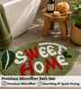 Green Sweet Home Microfibre 24X16 Inches Anti-Skid Bath Mat