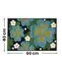 Green Floral Microfibre 24X16 Inches Anti-Skid Bath Mat