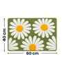 Green Floral Microfibre 24X16 Inches Anti-Skid Bath Mat