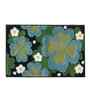 Green Floral Microfibre 24X16 Inches Anti-Skid Bath Mat