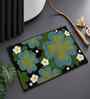 Green Floral Microfibre 24X16 Inches Anti-Skid Bath Mat