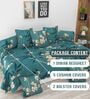 Green Microfibre 280 TC 8 Pcs Diwan Set