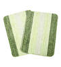Green Microfibre Plain Solid 27X19 Inches Max Absorbent Bath Mat (Set of 2)