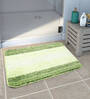 Green Microfibre Plain Solid 27X19 Inches Max Absorbent Bath Mat (Set of 2)