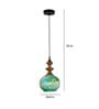 Green Mild Steel and Glass Single Hanging Light