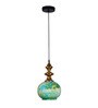 Green Mild Steel and Glass Single Hanging Light