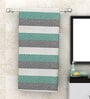 Green Patterned 210 GSM Cotton Bath Towels (Set of 4)