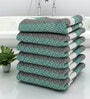 Green Modern Checks 210 GSM 100% Cotton Bath Towel (Set of 6)