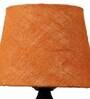 Green Natural Fiber Shade Table Lamp With Black Base