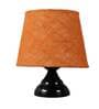 Green Natural Fiber Shade Table Lamp With Black Base
