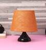 Green Natural Fiber Shade Table Lamp With Black Base