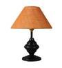 Green Natural Fiber Shade Table Lamp With Black Base