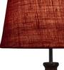 Green Natural Fiber Shade Table Lamp With Brown Base