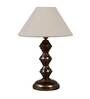 Green Natural Fiber Shade Table Lamp With Copper Base