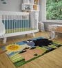 Green Nursery Wool 3 ft x 5 ft Hand tufted Carpet