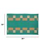 Green Geometric Polyester 28 x 18 Inches Anti Skid Door Mat
