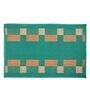 Green Geometric Polyester 28 x 18 Inches Anti Skid Door Mat