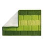 Green Geometric Polyester 23 x 15 Inches Anti Skid Door Mat