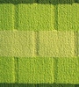 Green Geometric Polyester 23 x 15 Inches Anti Skid Door Mat