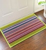 Green Nylon Geometric Pattern 23x15 Inch AntiSkid Door Mat