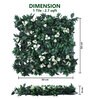 White & Green Leaves Nylon Decorative 40X40 Inches Artificial Grass
